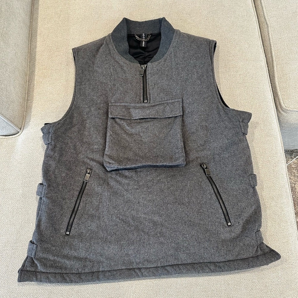 Rochambeau Men’s Gray Wool Blend Utility Vest